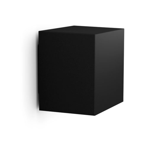 Rectangular black wall-mounted smart light with a matte finish and compact design, showing smooth surfaces and sharp edges.
