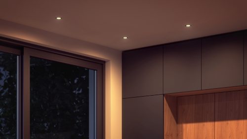 Flexible lightstrip, rectangular shape, white color, smooth finish, compact design, no visible switches or ports.
