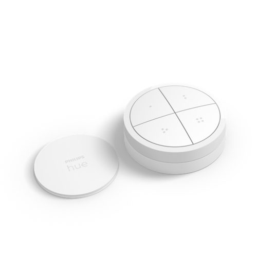A set of white smart light bulbs with metallic bases, labeled Hue white ambiance on each bulb, displayed on a white background.