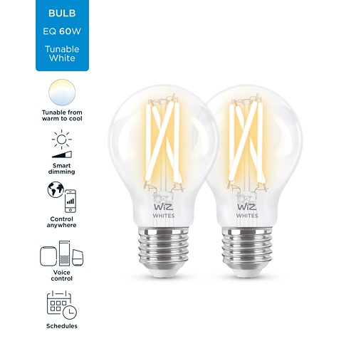 FILAMENT-LAMPE Filament-Lampe, transparent, 60W A60 E27 x2