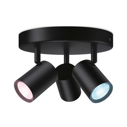 Gros plan de l'avant de 3 spots orientables IMAGEO Plaque ronde
