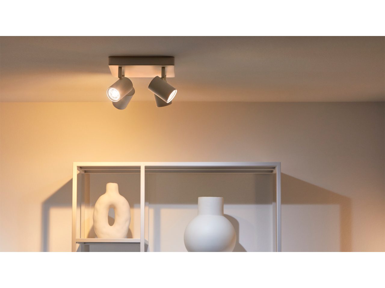 WIZ Opbouwspot Imageo Vierkant 5 W GU10 Gekleurd En Wit Licht 4 Spots Zwart Ledlamp Wit 137573916