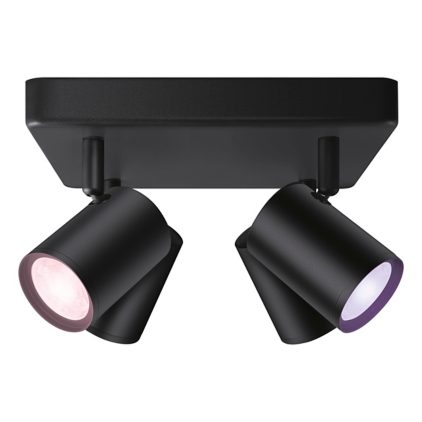 Närbild på framsidan av IMAGEO 4x justerbar spotlight fyrkantig platta