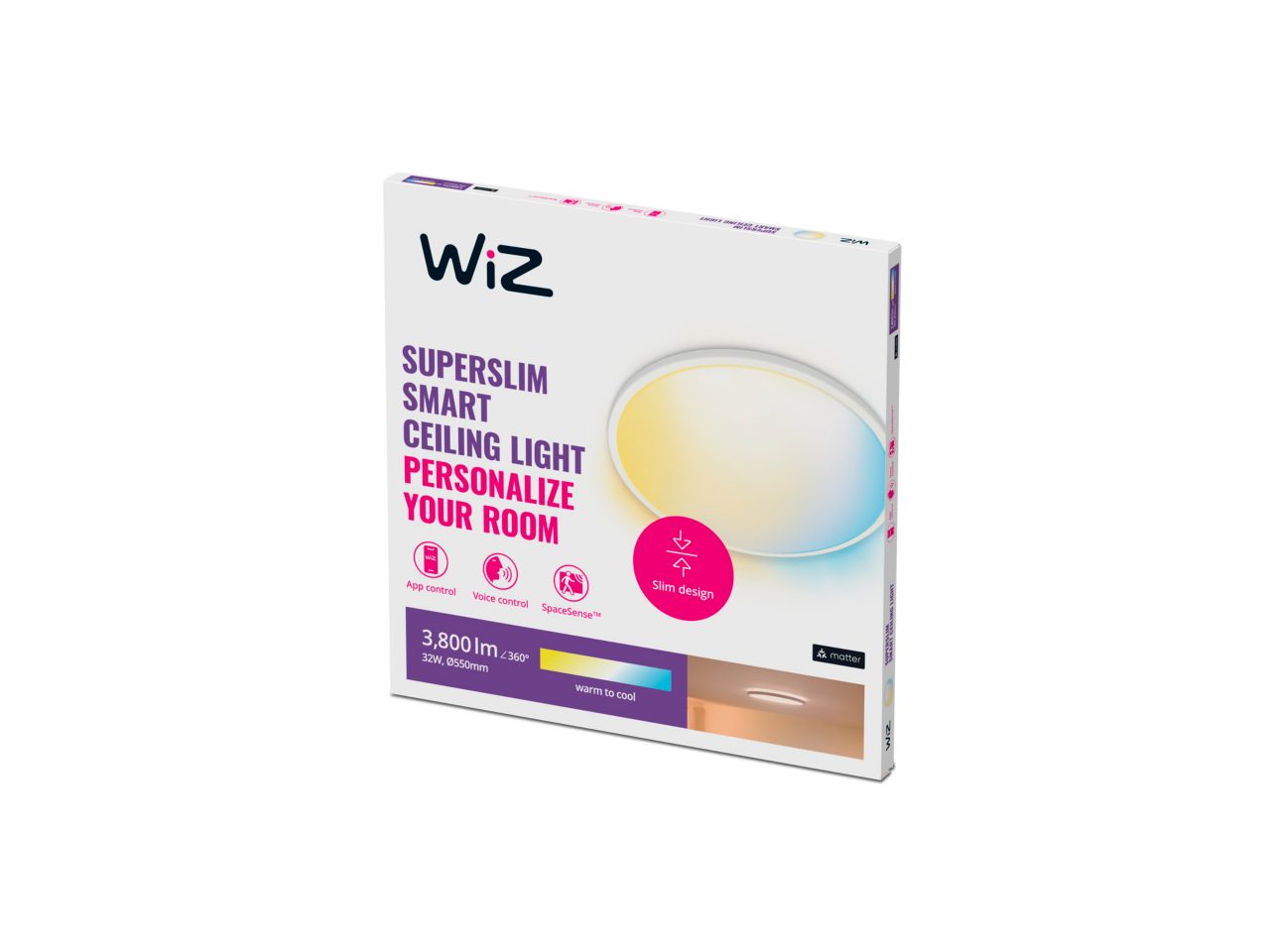 SuperSlim LED plafondlamp zwart, 29,5 cm, IP44 - Philips | Koop online