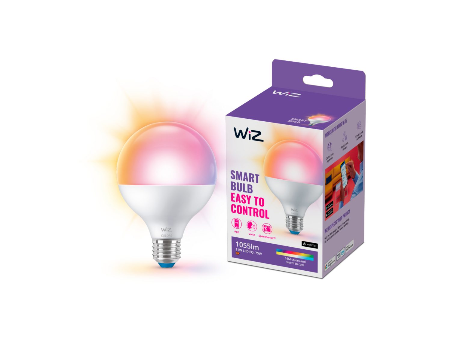 MODERNE LAMPE Kugellampe 75W G95 E27 | WiZ
