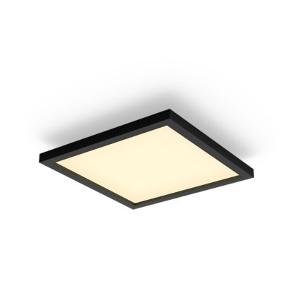 Nahaufnahme der Vorderseite von Aurelle quadratisches Panel 30x30 schwarz + Dimmschalter