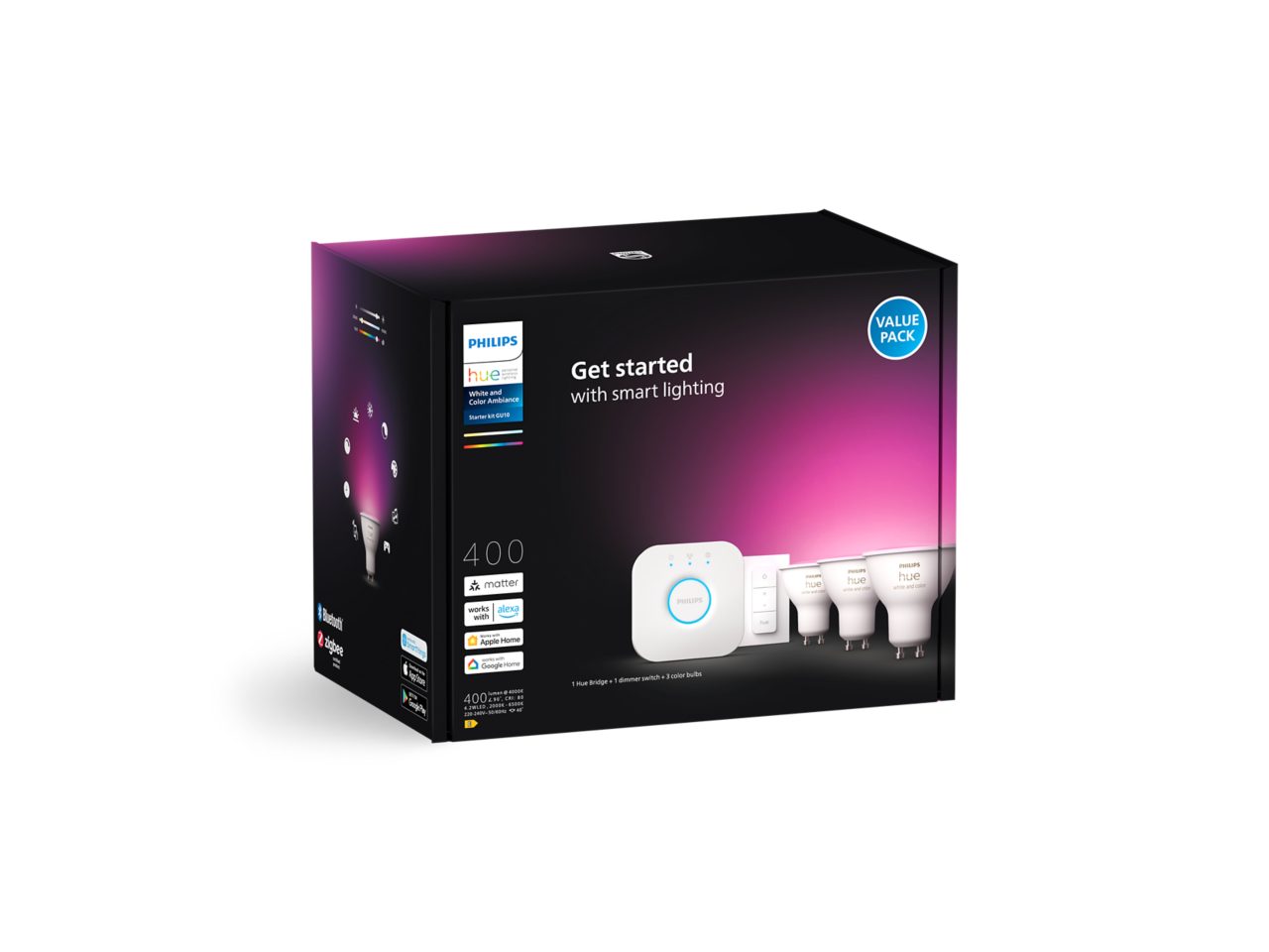 GU10 akıllı ışık başlangıç kiti - akıllı anahtar - White and color