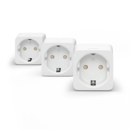 Nahaufnahme der Vorderseite von Smart Plug weiss Dreierpack