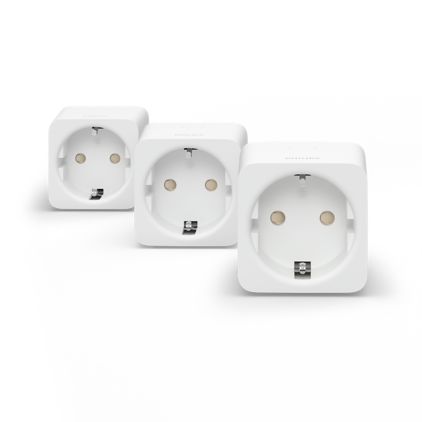 Nahaufnahme der Vorderseite von Smart Plug weiss Dreierpack