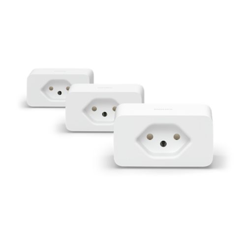 A set of smart plugs with a rectangular design, shown in white color, arranged on a plain white background.