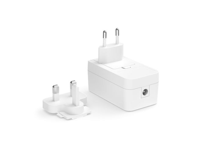 Gros plan de l'avant de Adaptateur secteur Philips hue (entrée unique)