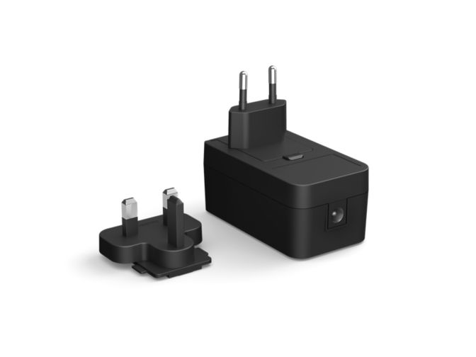 Gros plan de l'avant de Adaptateur secteur Philips hue (entrée unique)