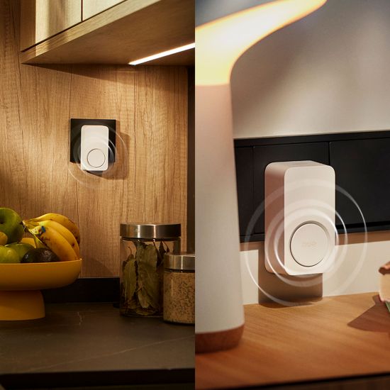 Ricevi avvisi sonori in qualsiasi momento con lo Smart Chime. Posiziona i Chime in tutta la casa per non perdere mai la visita di qualcuno, ovunque tu sia.