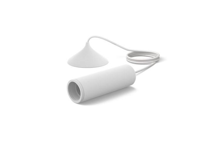 Gros plan de l'avant de Cordon de suspension pour ampoules à filament moyen blanc