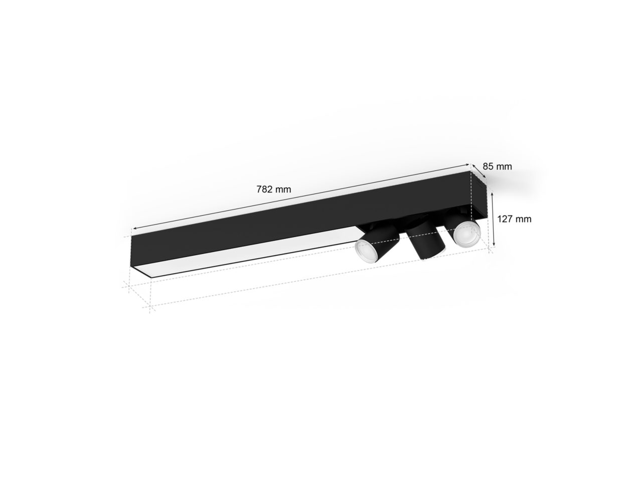 Philips Hue White & Color Ambiance Centris Projecteur GU10 et LED à 4 sources lumineuses noir - 8720169318434
