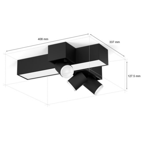 Hue Centris 3-spot cross ceiling light – Black | Philips Hue UK