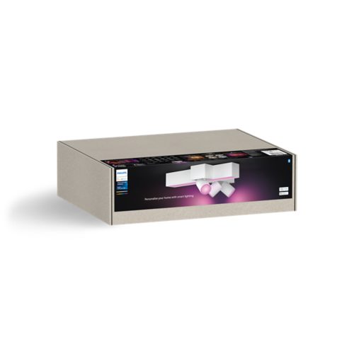 Rectangular product box featuring an image of a white ceiling light fixture and text Personalise your home with smart lighting.