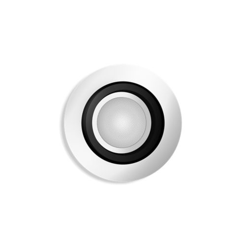 Centura recessed round aluminium smart ceiling light with matte white and black finish, featuring a textured lens at the center.