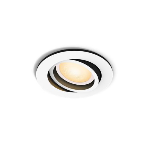 Milliskin recessed round smart light, white finish, compact design with visible circular lens and trim.
