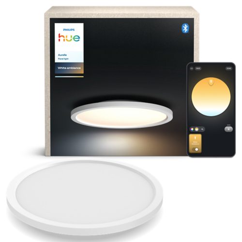 Plafondlamp Aurelle Hue, rond, paneellamp