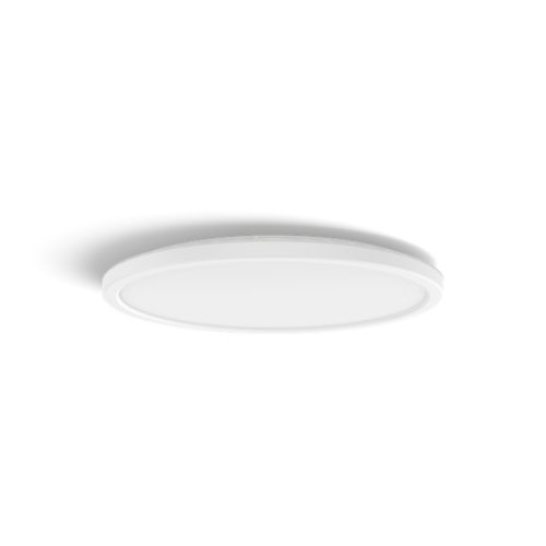 Tento Hue slim ceiling light, round shape, white color, compact design with a smooth matte finish and no visible switches or ports.