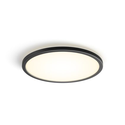 Närbild på framsidan av Tento rund W LED-takpanel 29,1 cm svart