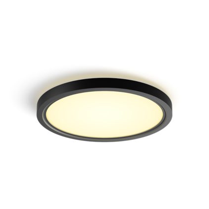 Nahaufnahme der Vorderseite von Tento rundes WA LED-Deckenpanel 29,1 cm schwarz
