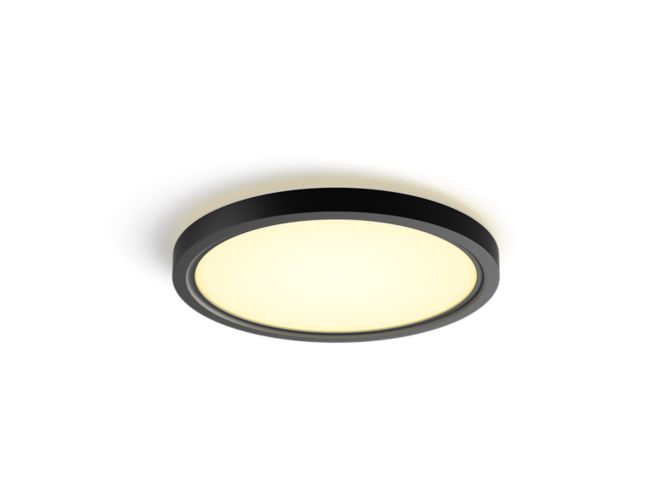 Close up of front of Tento round WA LED ceiling panel 29.1 cm black