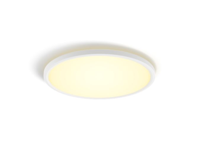 Close up of front of Tento round WA LED ceiling panel 42.1 cm white