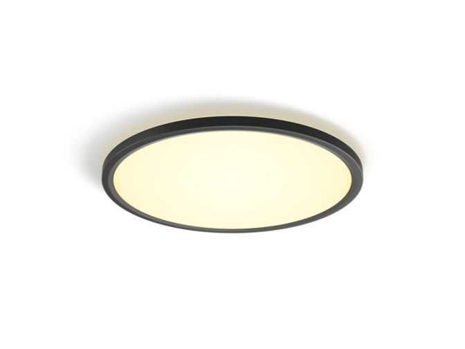 Close up of front of Tento round WA LED ceiling panel 42.1 cm black