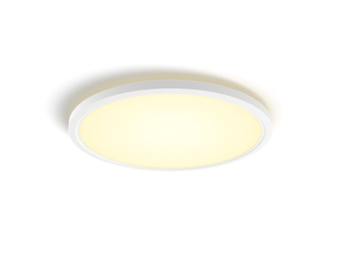 Close up of front of Tento round WA LED ceiling panel 54.2 cm white