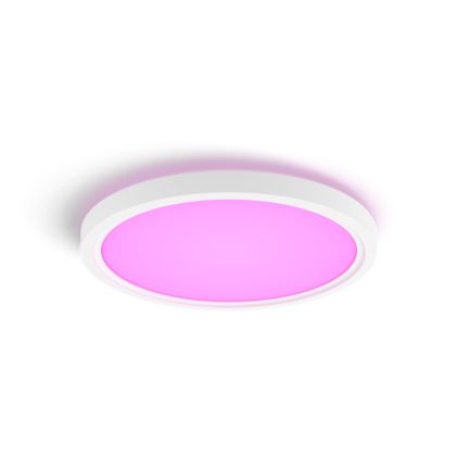 Gros plan de l'avant de Panneau de plafond rond Tento WCA LED 29,1 cm blanc