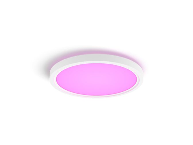 Close up of front of Tento round WCA LED ceiling panel 29.1 cm white