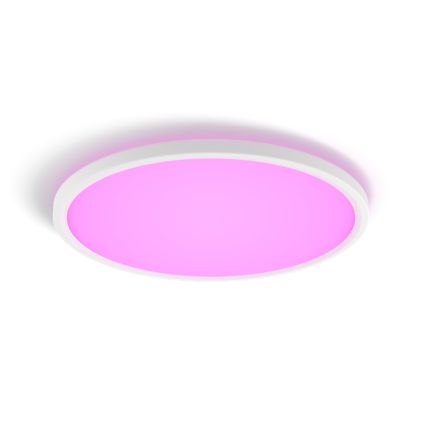 Gros plan de l'avant de Panneau de plafond rond Tento WCA LED 42,1 cm blanc