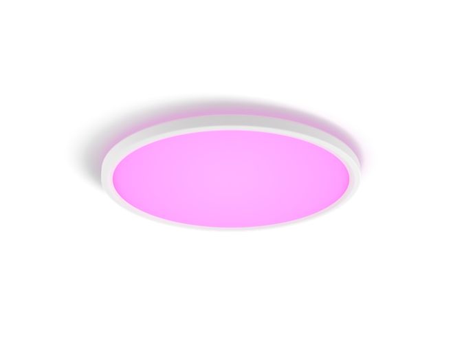 Close up of front of Tento round WCA LED ceiling panel 42.1 cm white