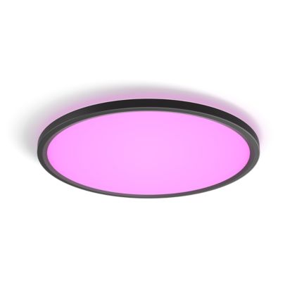 Nahaufnahme der Vorderseite von Tento rundes WCA LED-Deckenpanel 42,1 cm schwarz