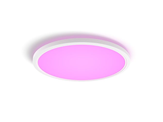Close up of front of Tento round WCA LED ceiling panel 54.2 cm white