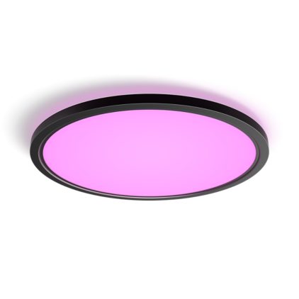 Närbild på framsidan av Tento rund WCA LED-takpanel 54,2 cm svart