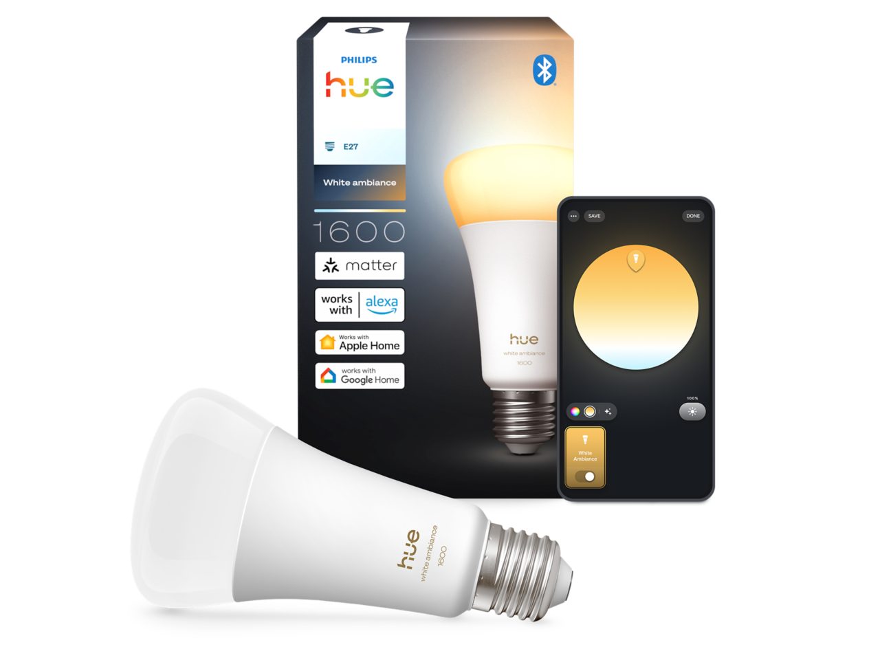 Philips Hue White Ambiance 1600ルーメン 2個 Hue A67 E27 LED Bulb 13W - White Ambiance | Philips Hue SG