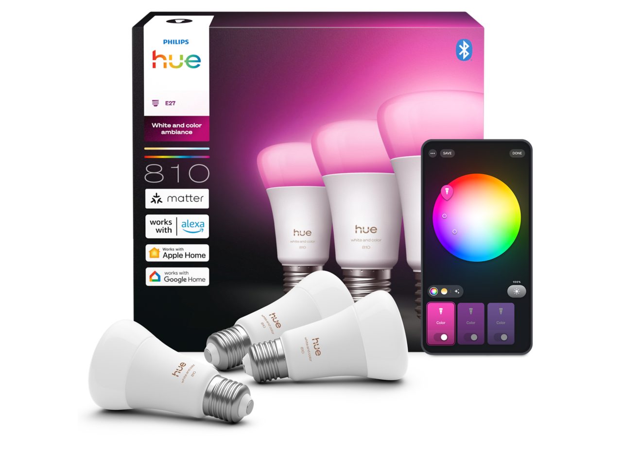 Philips Hue White and Color A60 3個セット 8720169364424-929003853406-Hue
