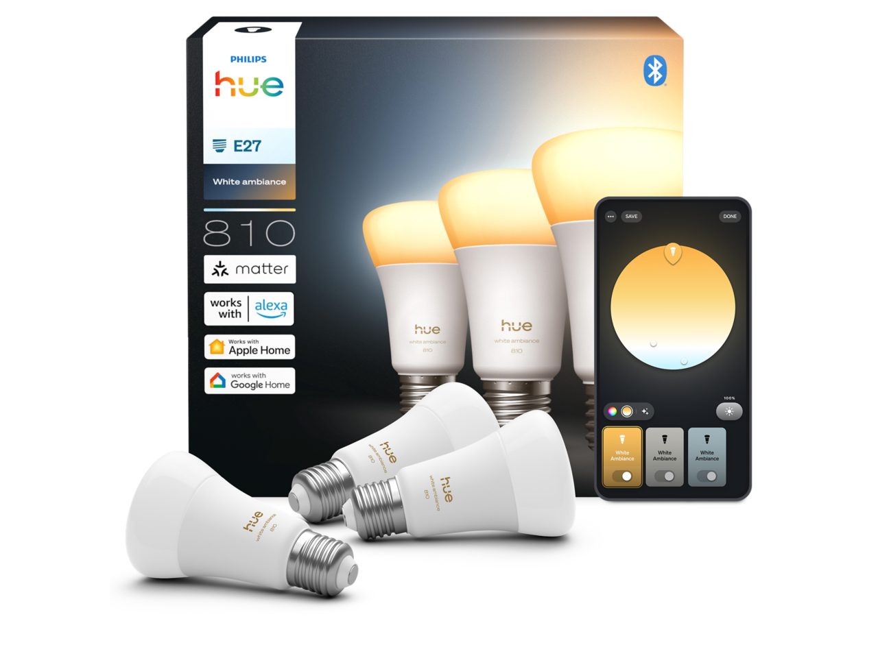 Hue White Ambiance A60 – E27 smart bulb – 810 | Philips Hue UK