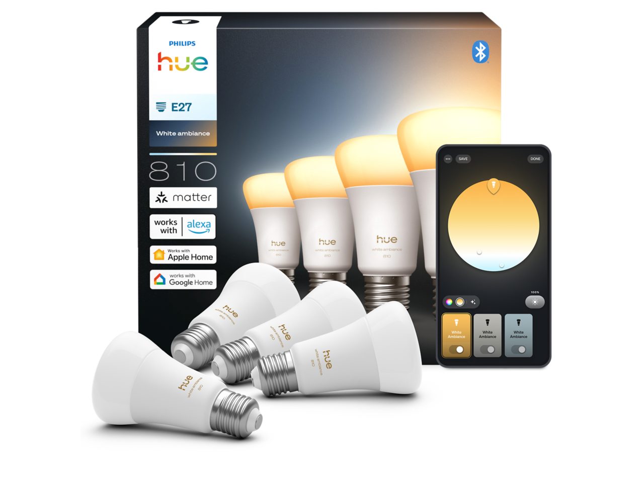 Philips Hue white ambiance A60 5個セット Hue White ambiance A60 - E26 スマート電球 - 1600 | Philips Hue JP