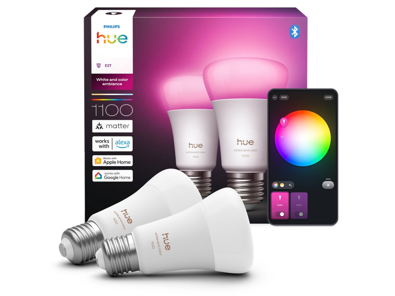 Hue White and Colour Ambiance A60 – E27 smart bulb – 1100