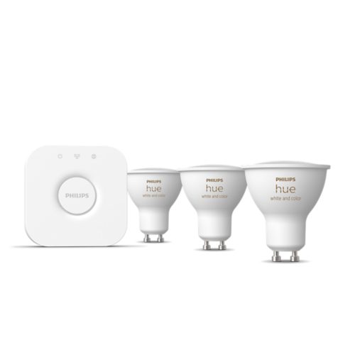 Hue White and Color Ambiance Starter kit: 3 adet GU10 akıllı spot