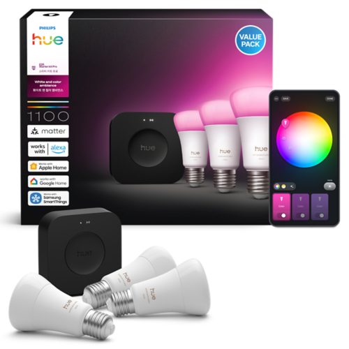 Philips Hue White and Color A60 3個セット A60 컬러 LED 전구 3개 E26 + Bridge Pro | Philips Hue KR
