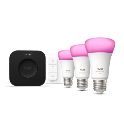 Philips Hue 3個セット（中古） Hue スターター キット: E26 LED 電球 フルカラー 3 個 + Hue