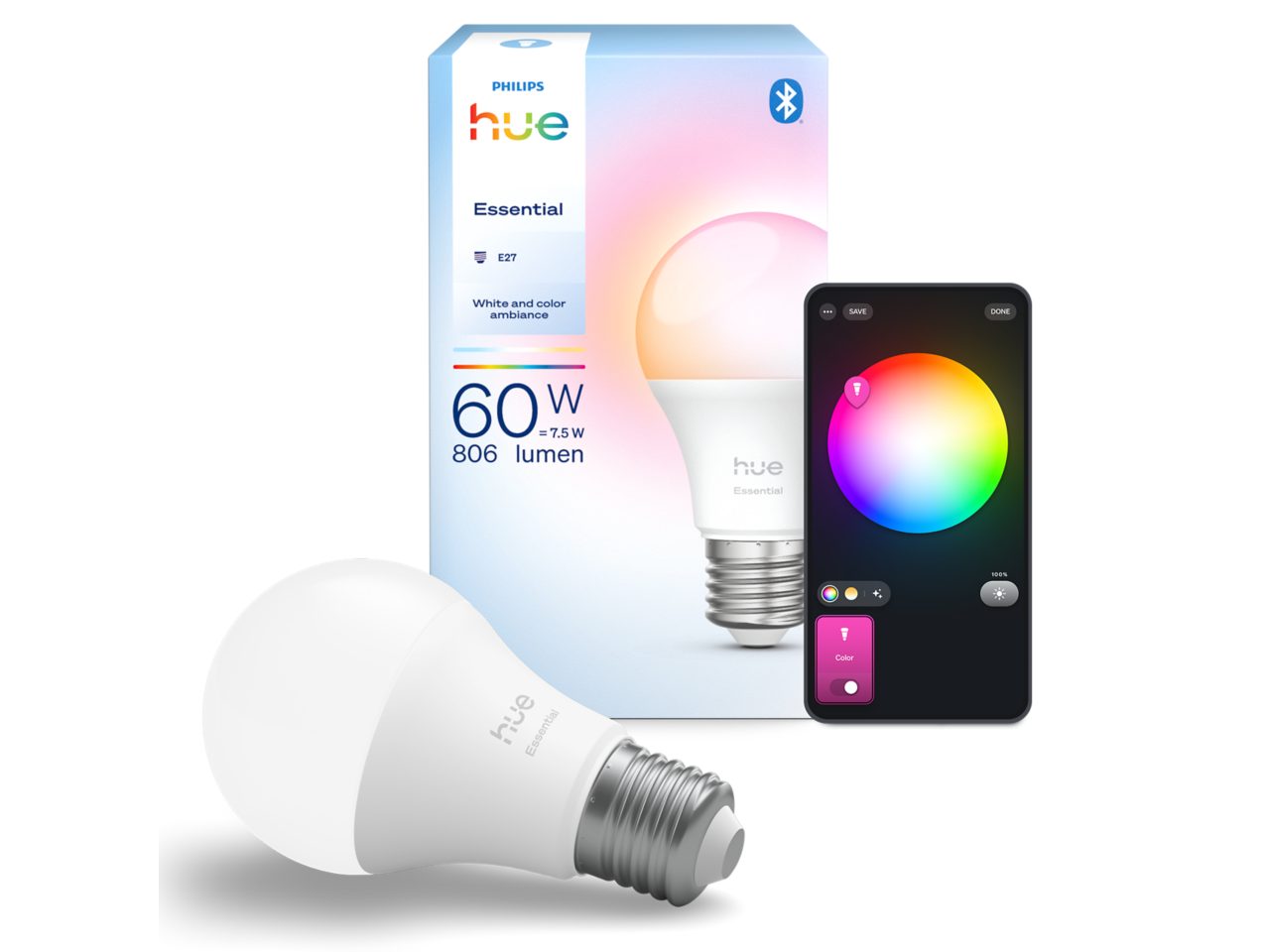 Hue White and color ambiance Essential A60 - E27 smart bulb - 806