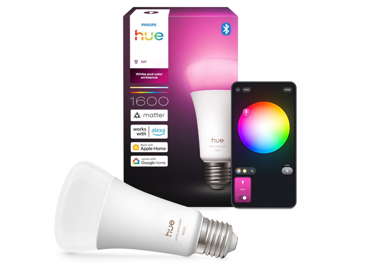 Hue White and color ambiance A67 - E27 smart bulb - 1600 | Philips
