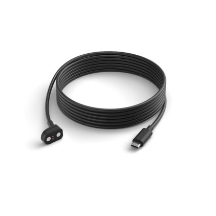 Gros plan de l'avant de Câble d'alimentation USB-C pour caméra Hue Secure 3 m noir