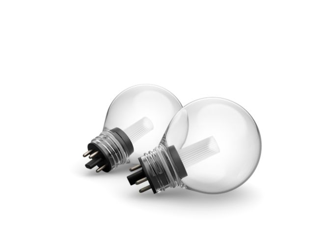 Close up of front of Hue Festavia globe bulb 2-pack (replacement)